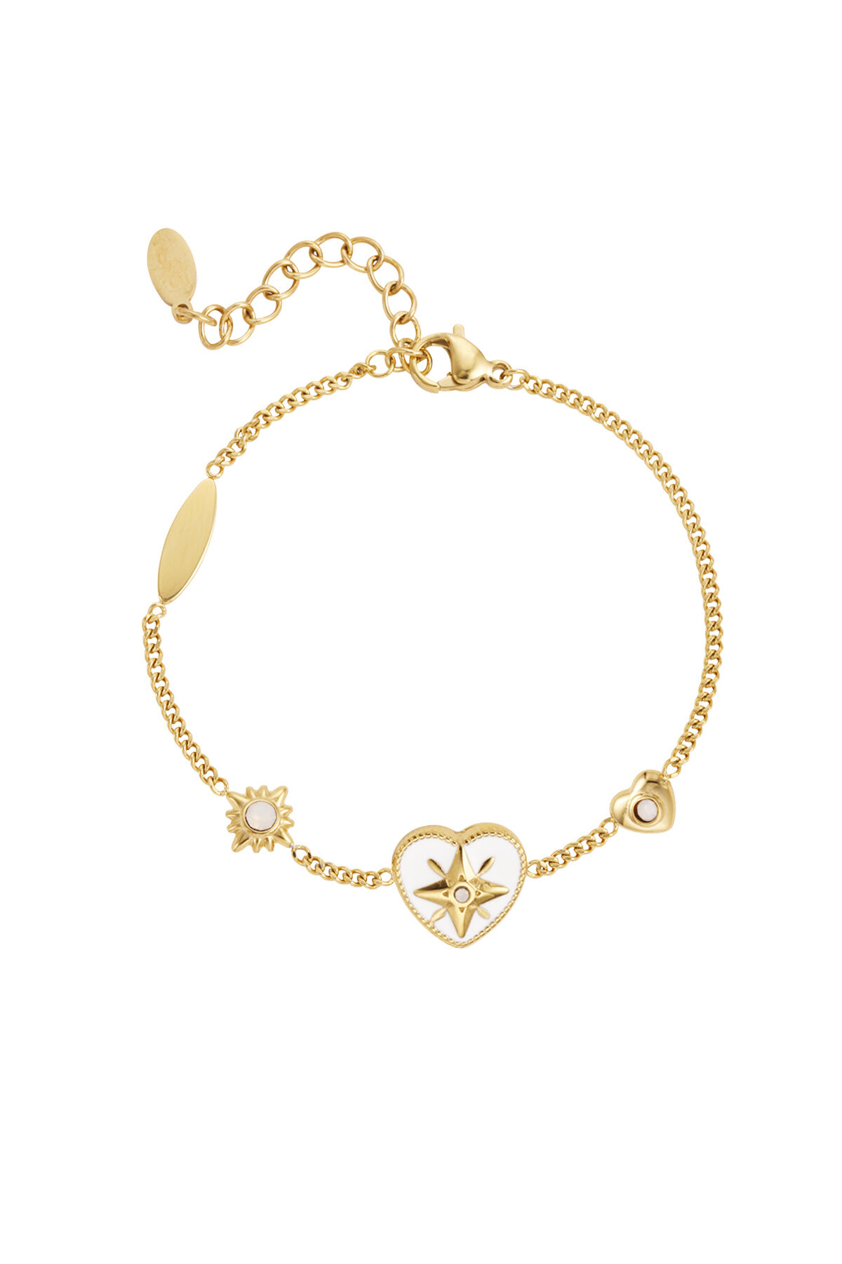 Bracciale con ciondoli colorati - Colore oro/bianco (Pack with plastic bag) 