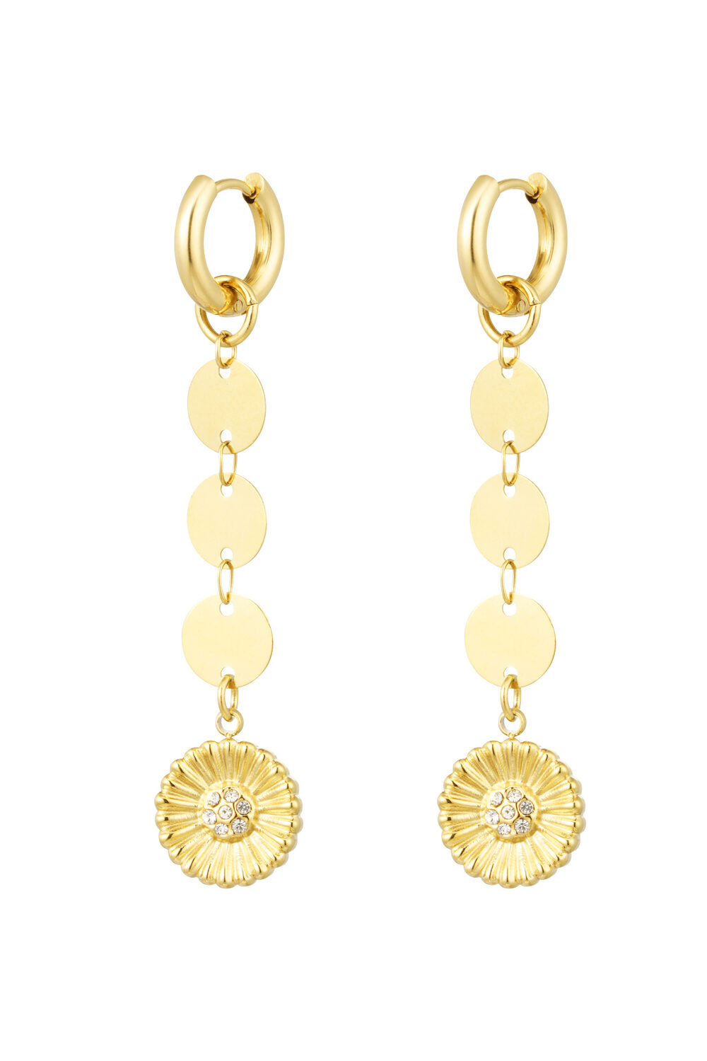 orecchini collana tonda con fiore
