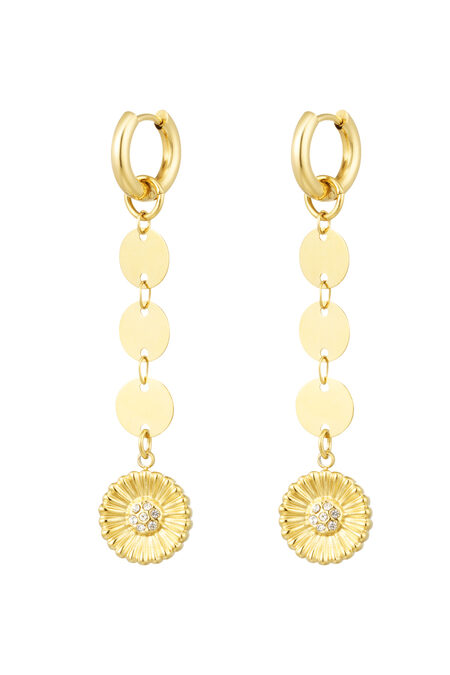 Earrings Round Necklace With Flower
