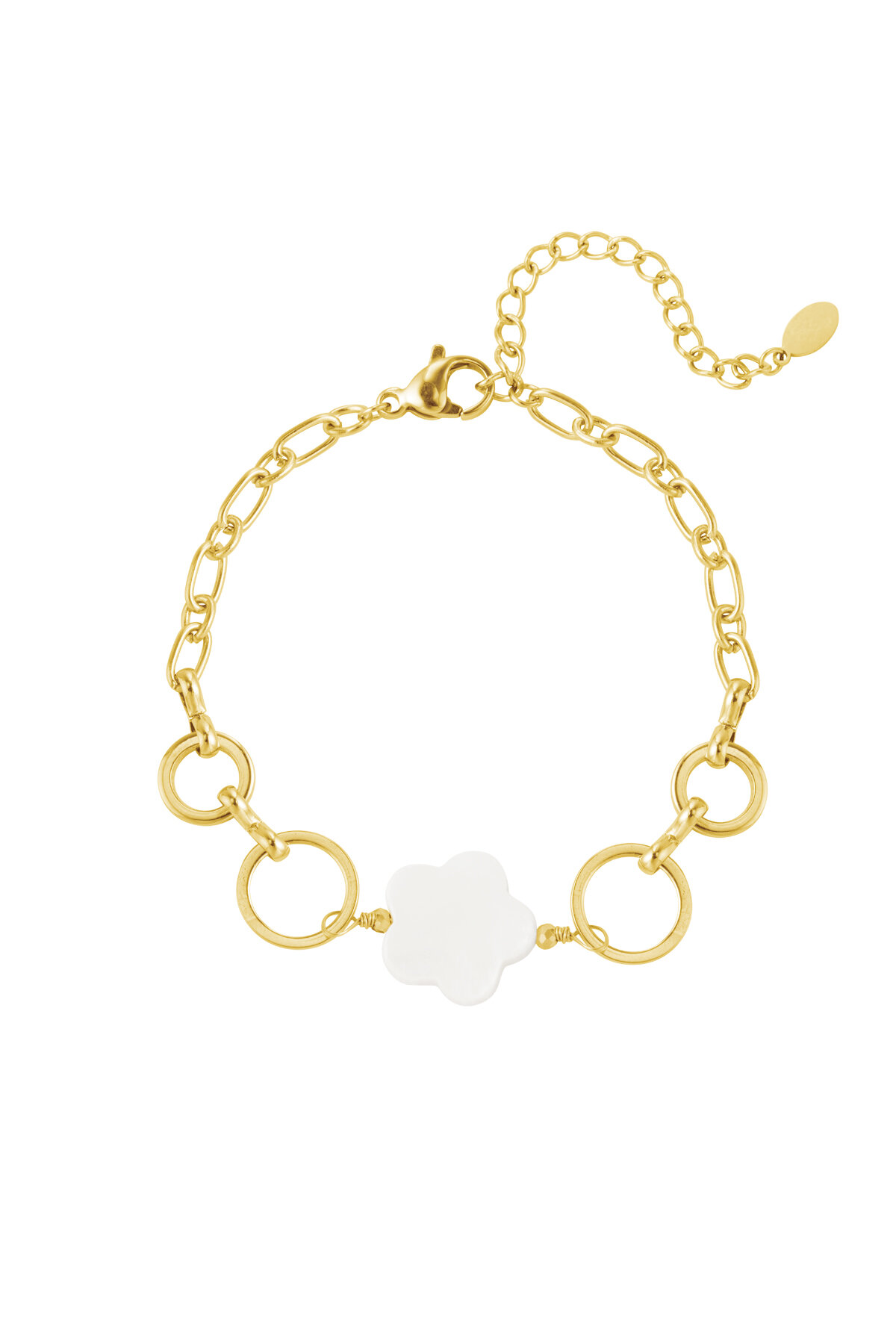 bracciale fiore e anelli