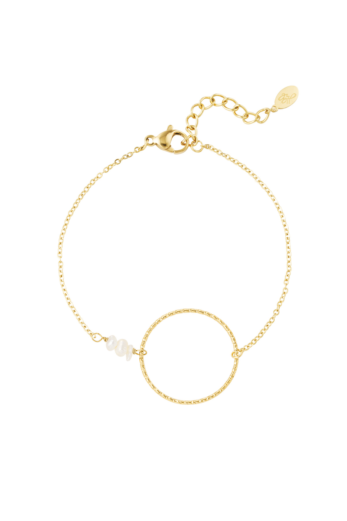 armband grote cirkel met parels 