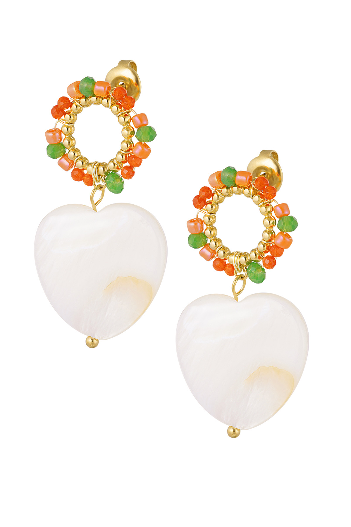 pendientes piedras con corazón h5 