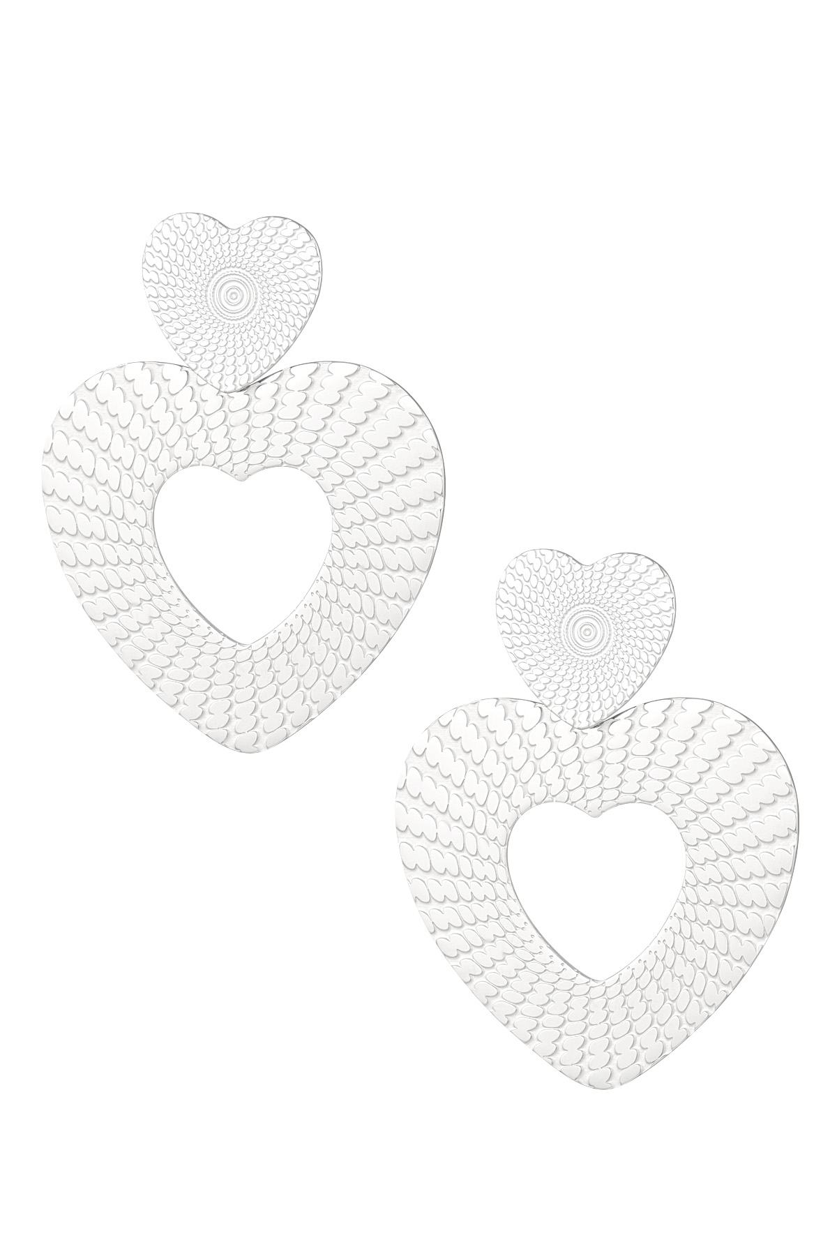 boucles d'oreilles double coeur 