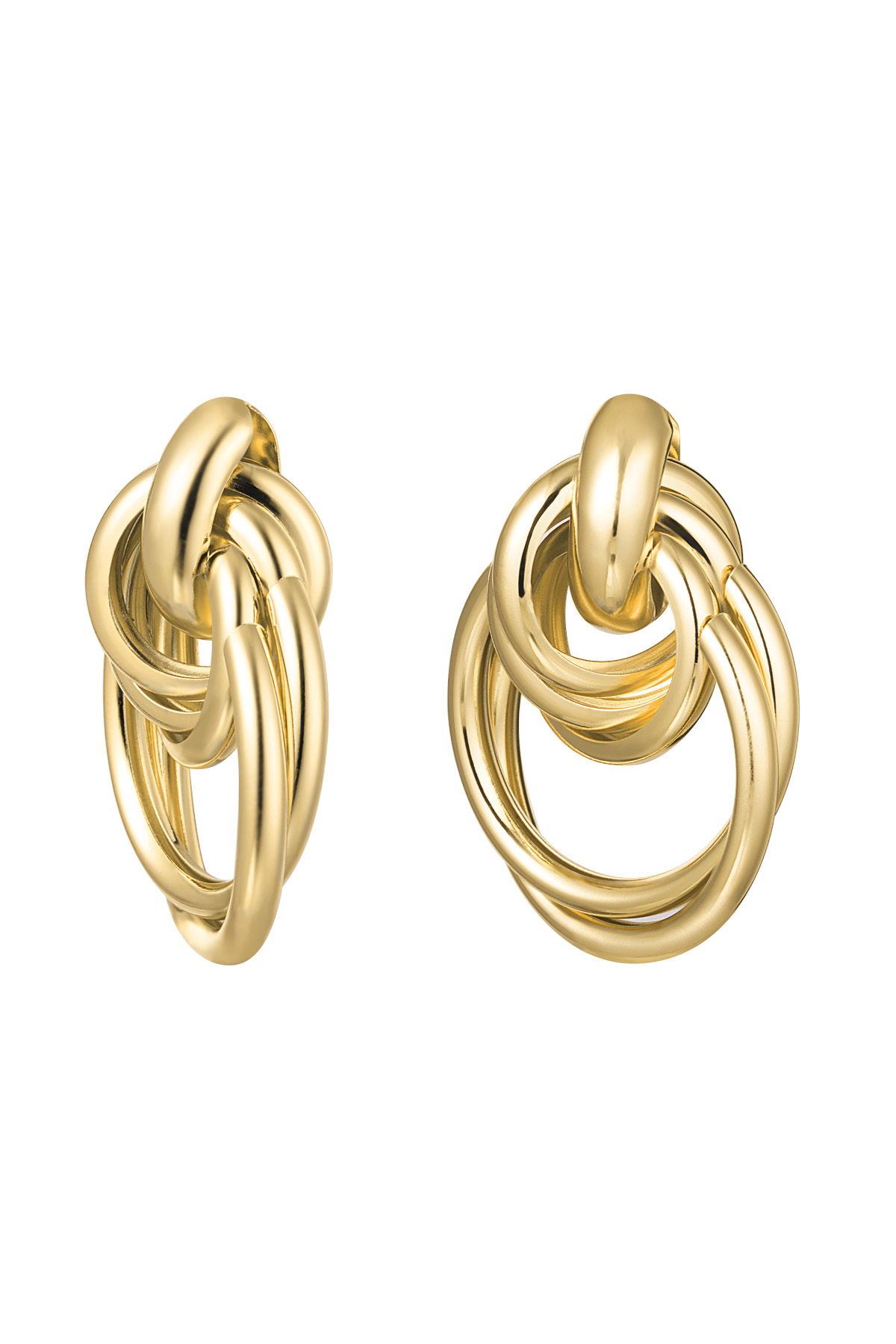 Earrings different hoops - Gold Color Metal 2
