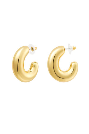 Ohrringe mit halber Drehung – Goldfarbe - Goldfarbefarbe h5