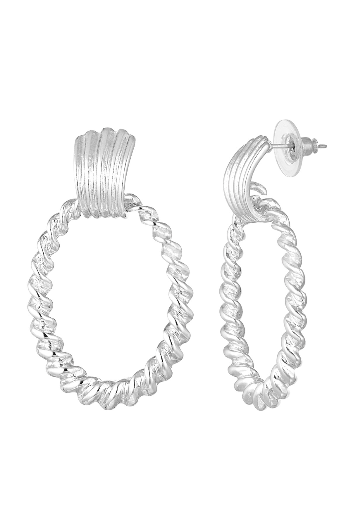Oorbellen gekruld - zilver Alloy