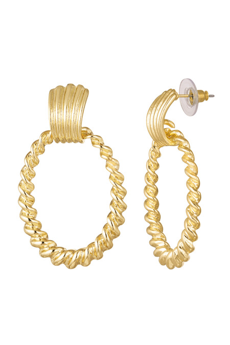 Earrings curled - silver color Alloy
