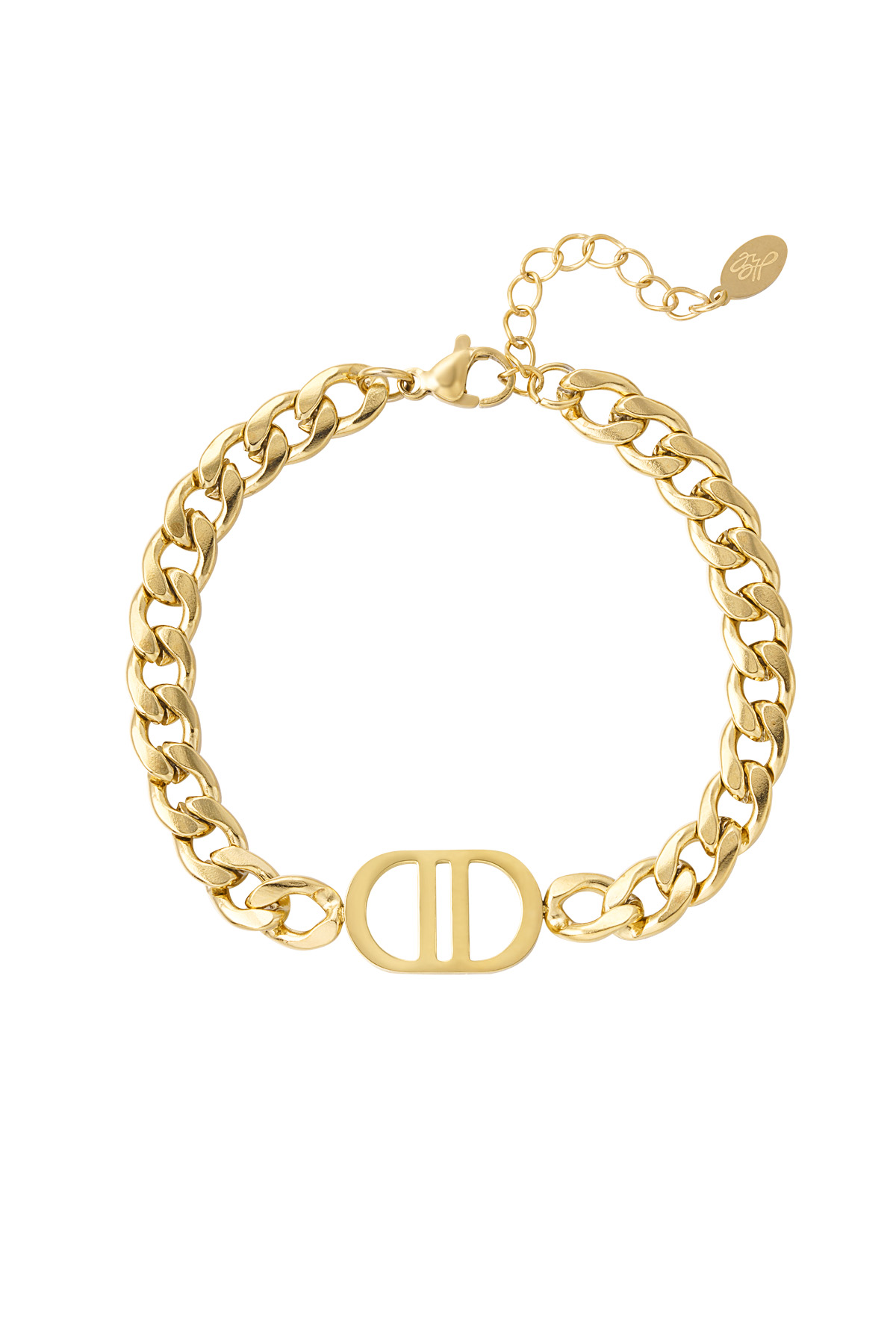 link bracelet with logo