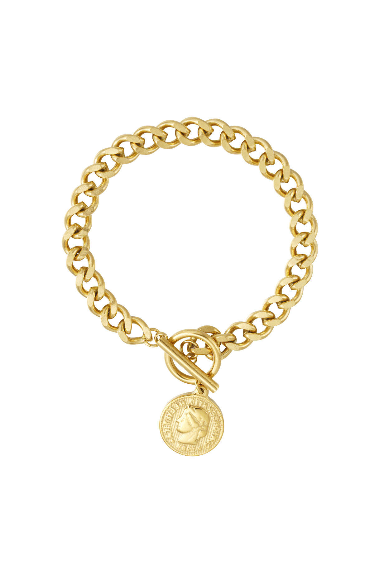 pulsera de eslabones moneda 