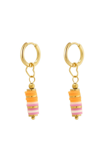Earring Colored Beads With Heart