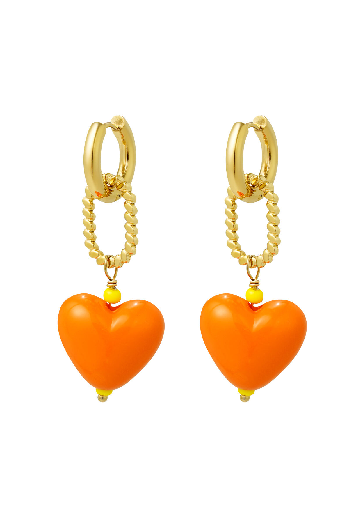 Ohrring Herz orange  