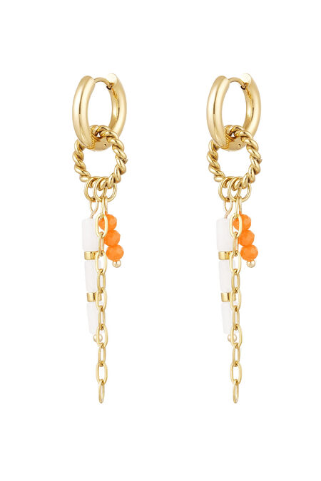 Earring Many Pendants Orange