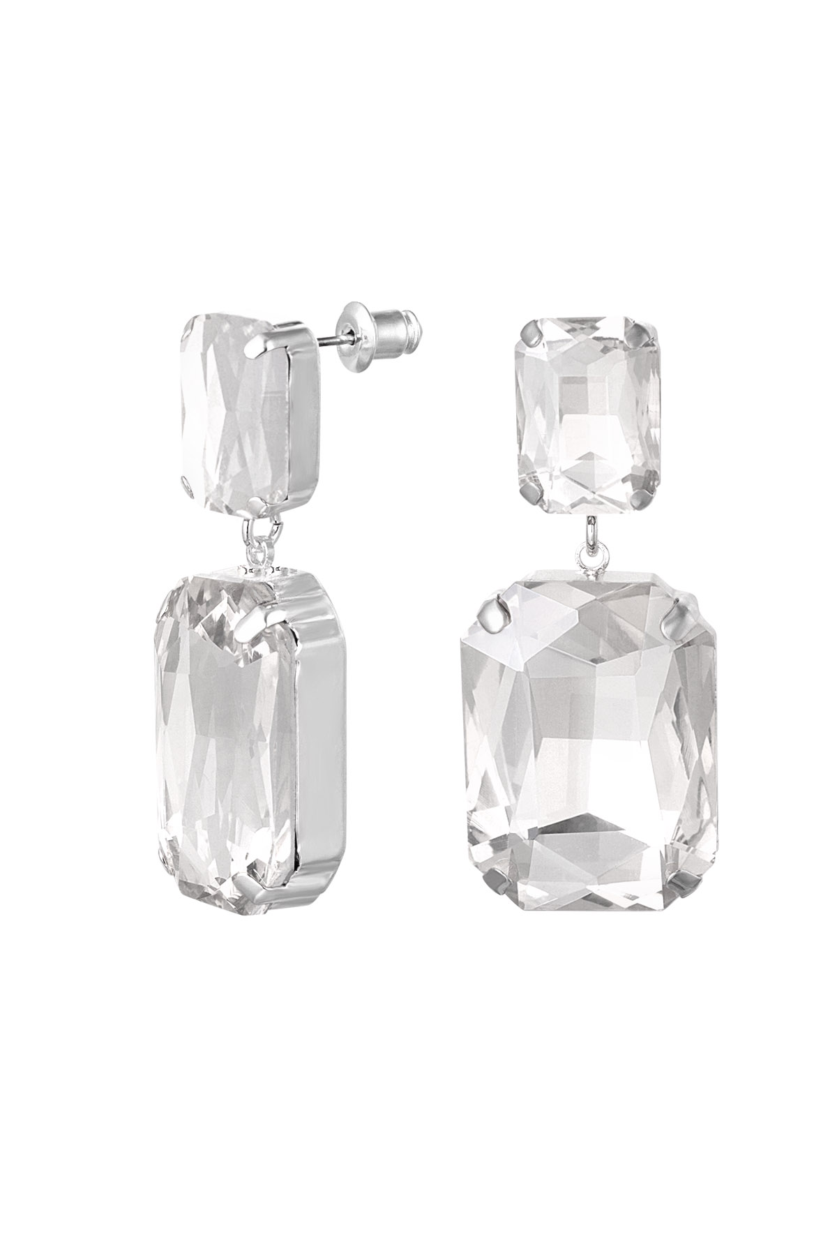 Orecchini 2 perle di vetro - argento Perle di vetro