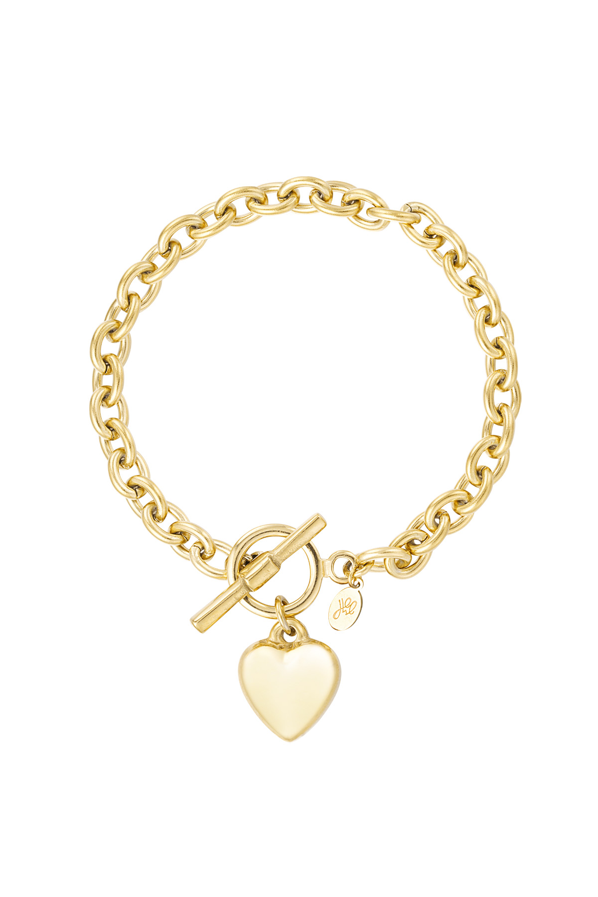 bracciale a maglie con cuore 