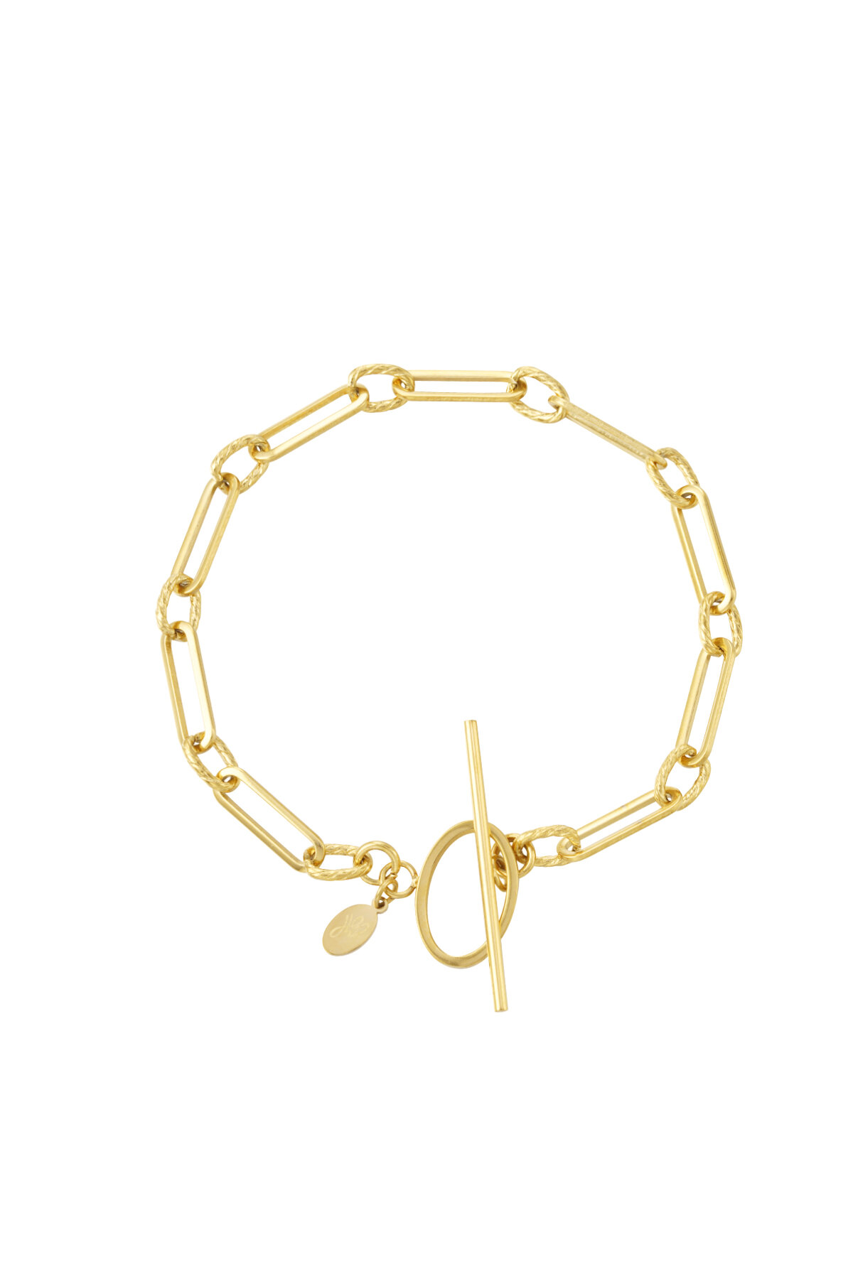 thin link bracelet with round closure h5