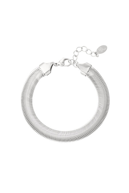 Bracelet Flat With Print - Silver Color Color