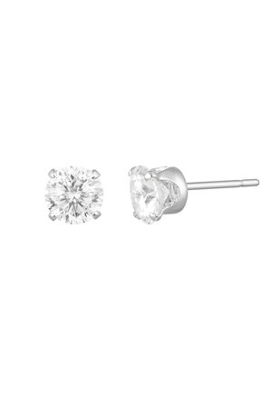 Ear studs stone - Silver Color color h5