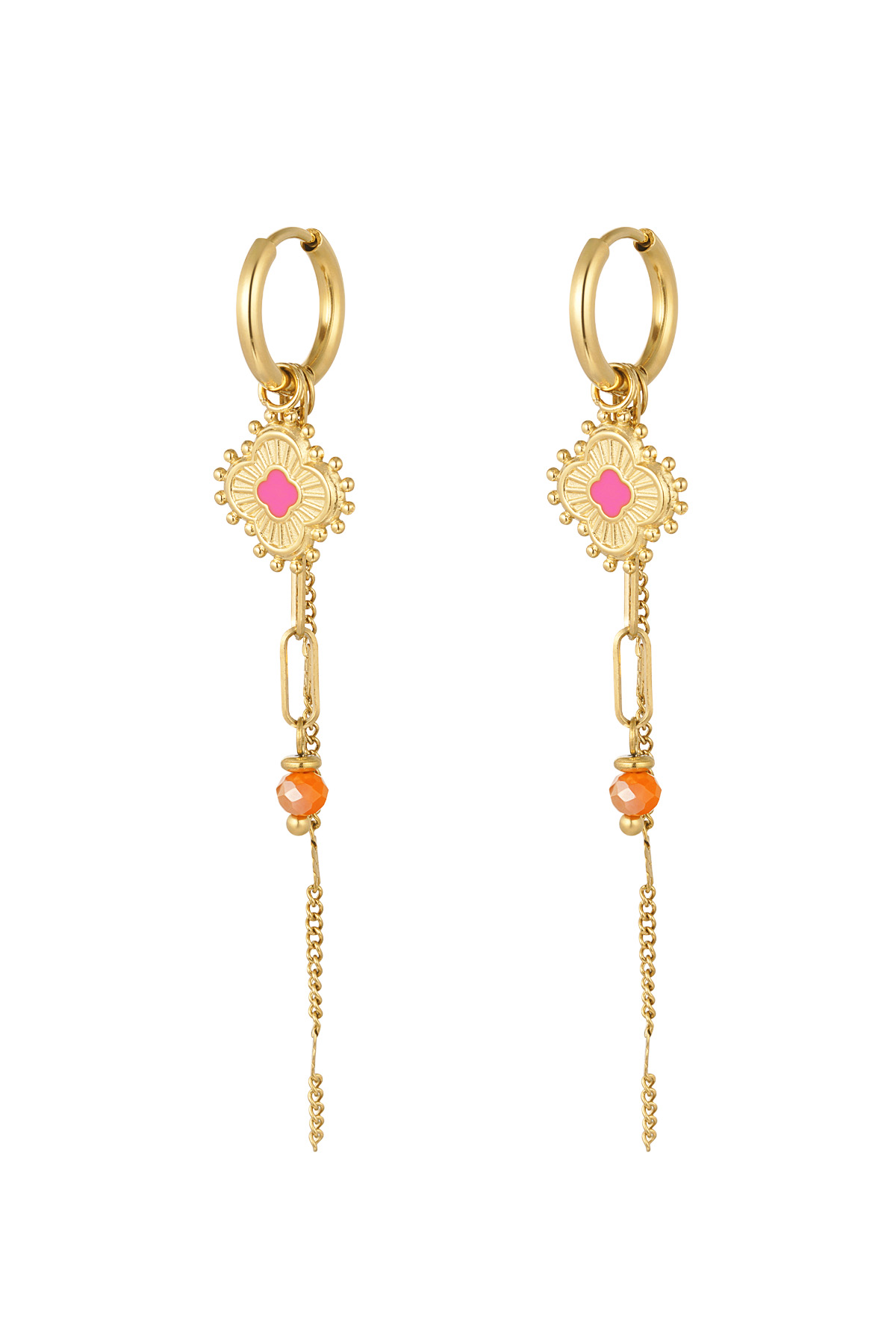 Ohrringe anmutige Party - Goldfarbe/Rosa 2