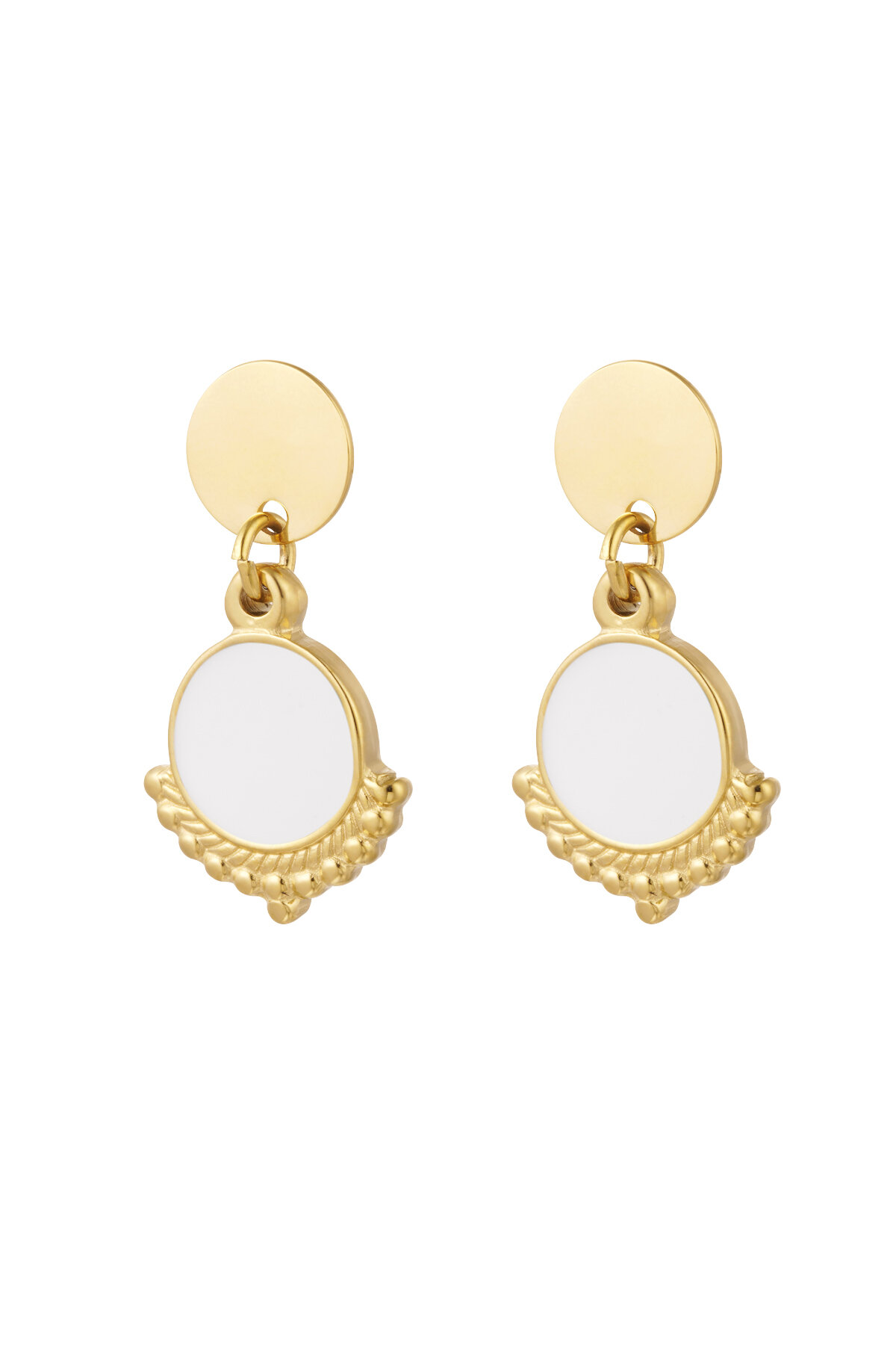 Boucles d'oreilles élégantes avec couleur - or/blanc 2