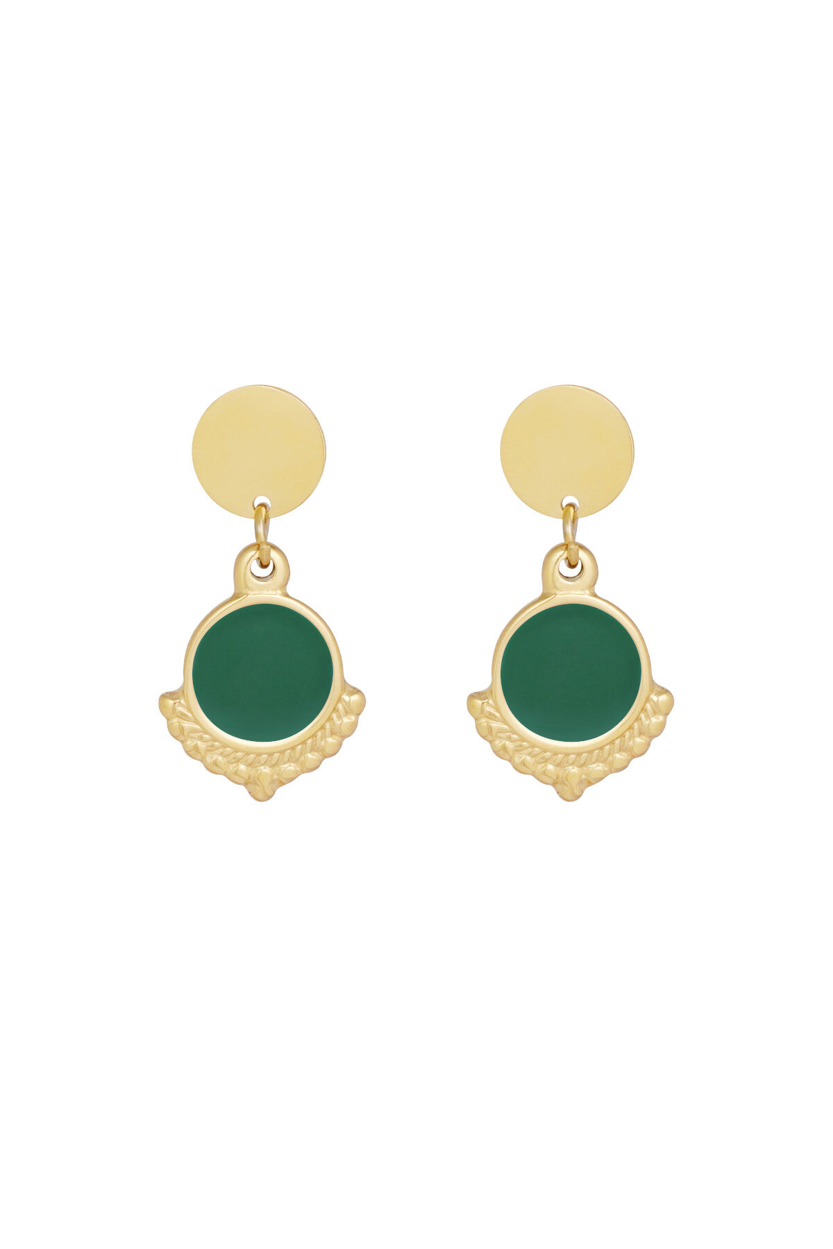 Pendientes elegante con color - Color dorado/blanco 