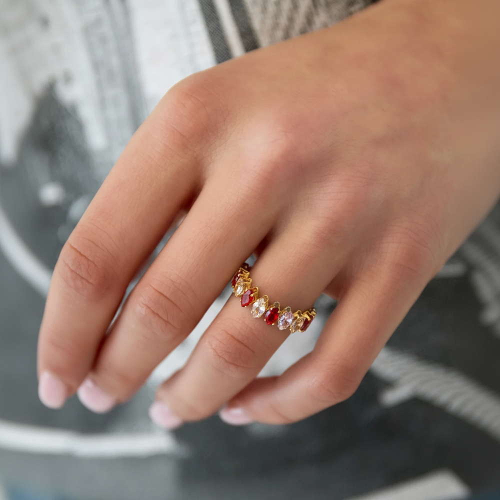 Anello di lusso in acciaio inossidabile con pietra preziosa impermeabile 2