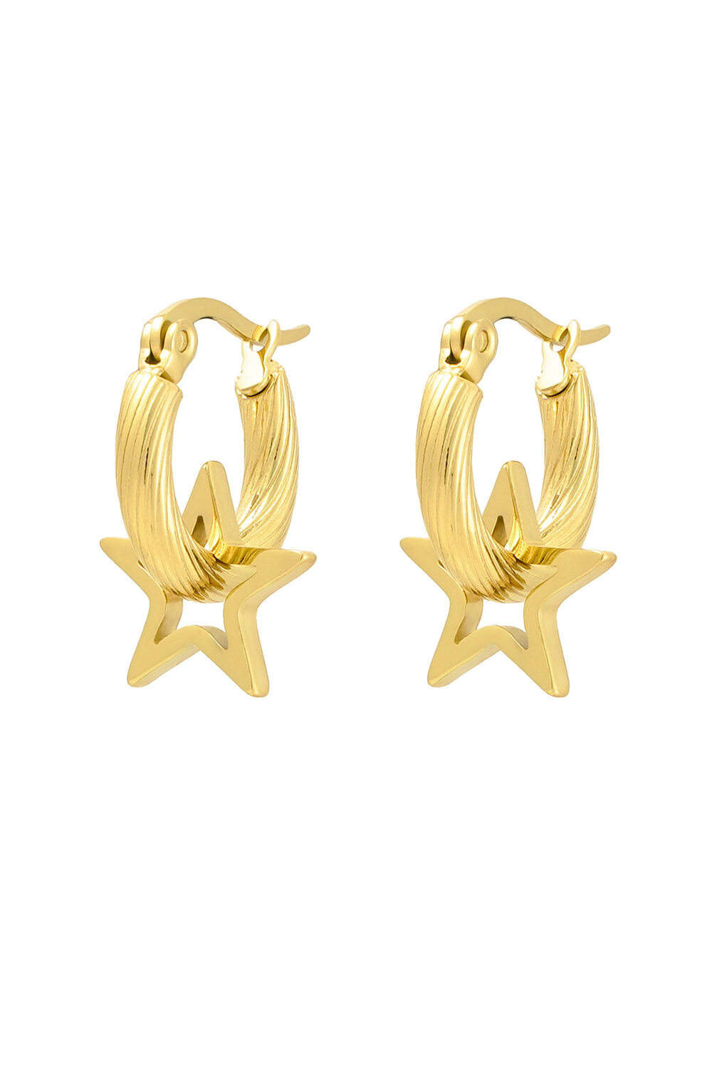 boucles d'oreilles torsadées avec étoile