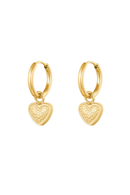 earrings heart with print