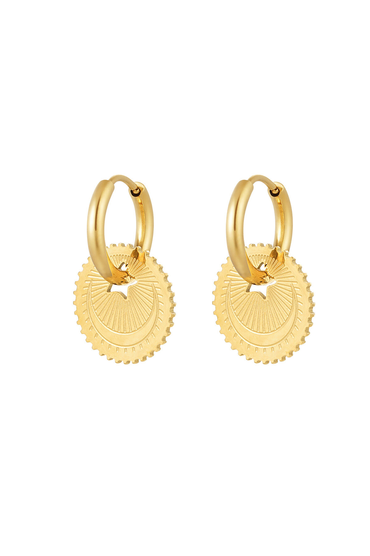 pendientes moneda estrella 