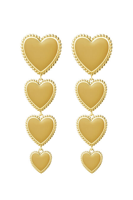 Earrings 4 hearts in a row