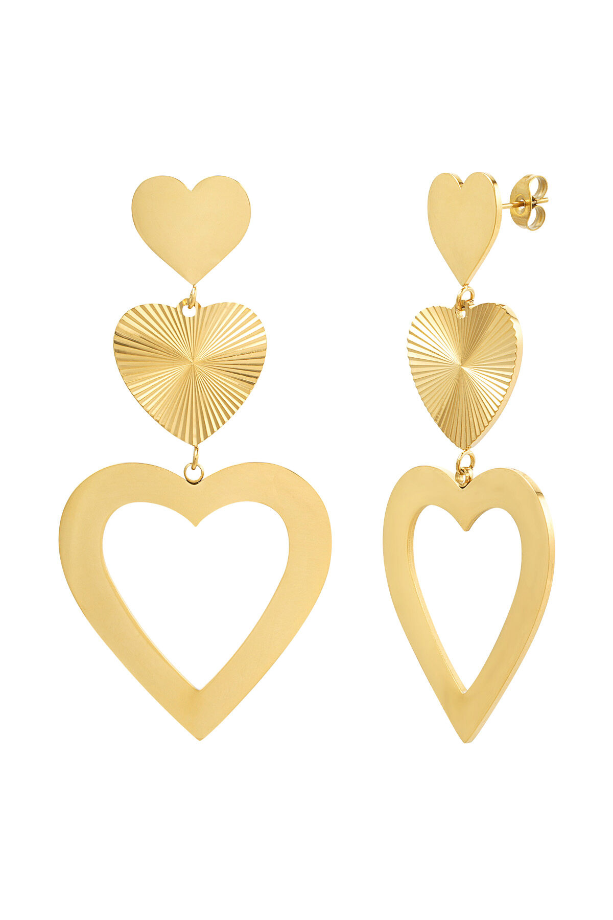 pendientes tres corazones 