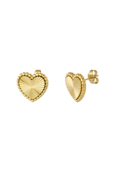 ear studs heart with stripes