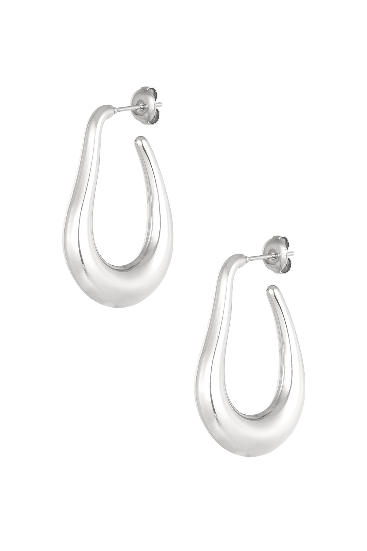 Earrings aesthetic drop - Silver Color color 