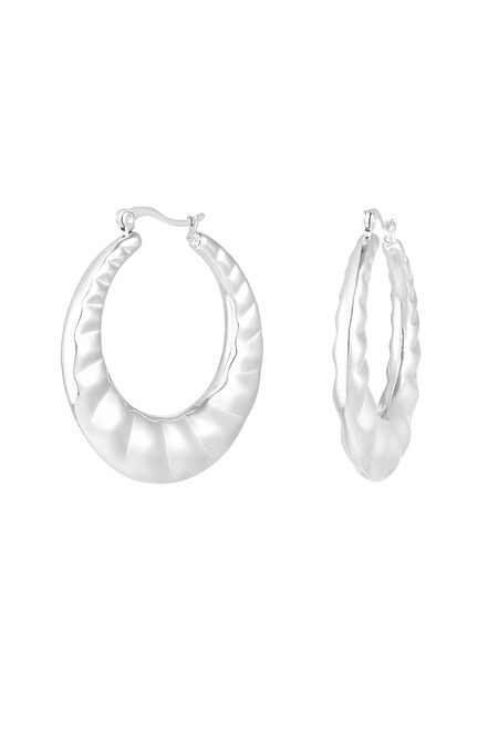City Earrings With A Twist - Silver Color Color