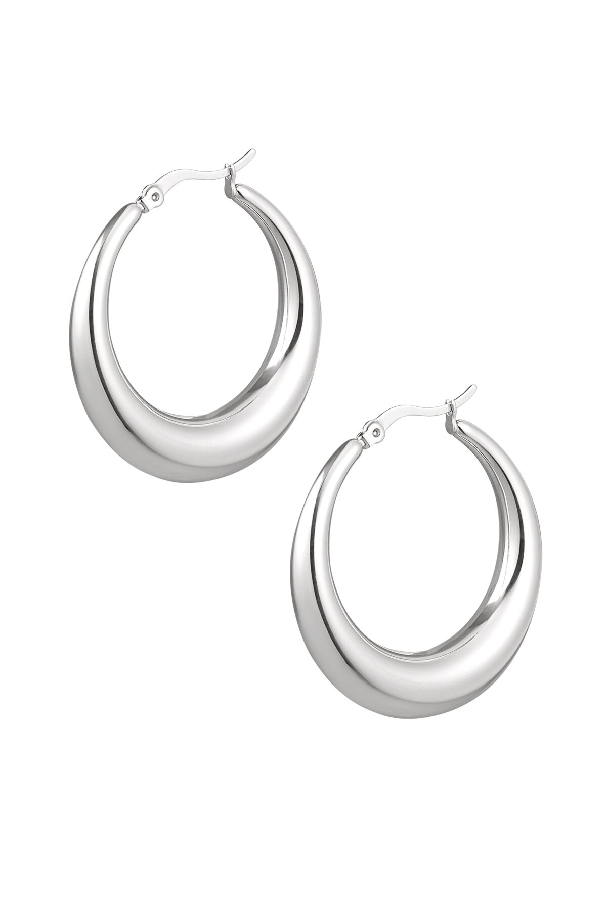 Einfache Halbmondohrringe – Silber h5 