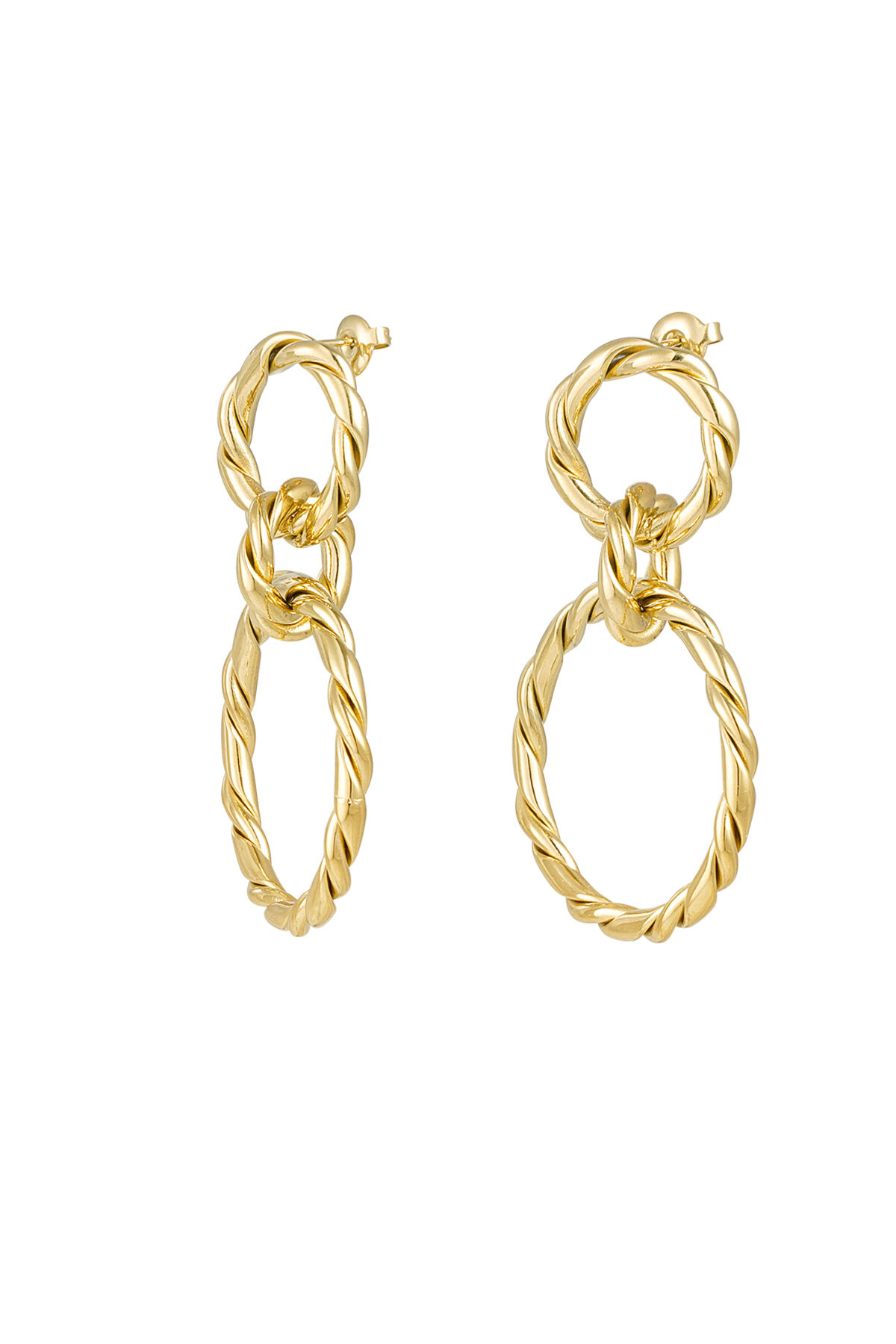 Boucles d'oreilles lien avec twist doré 