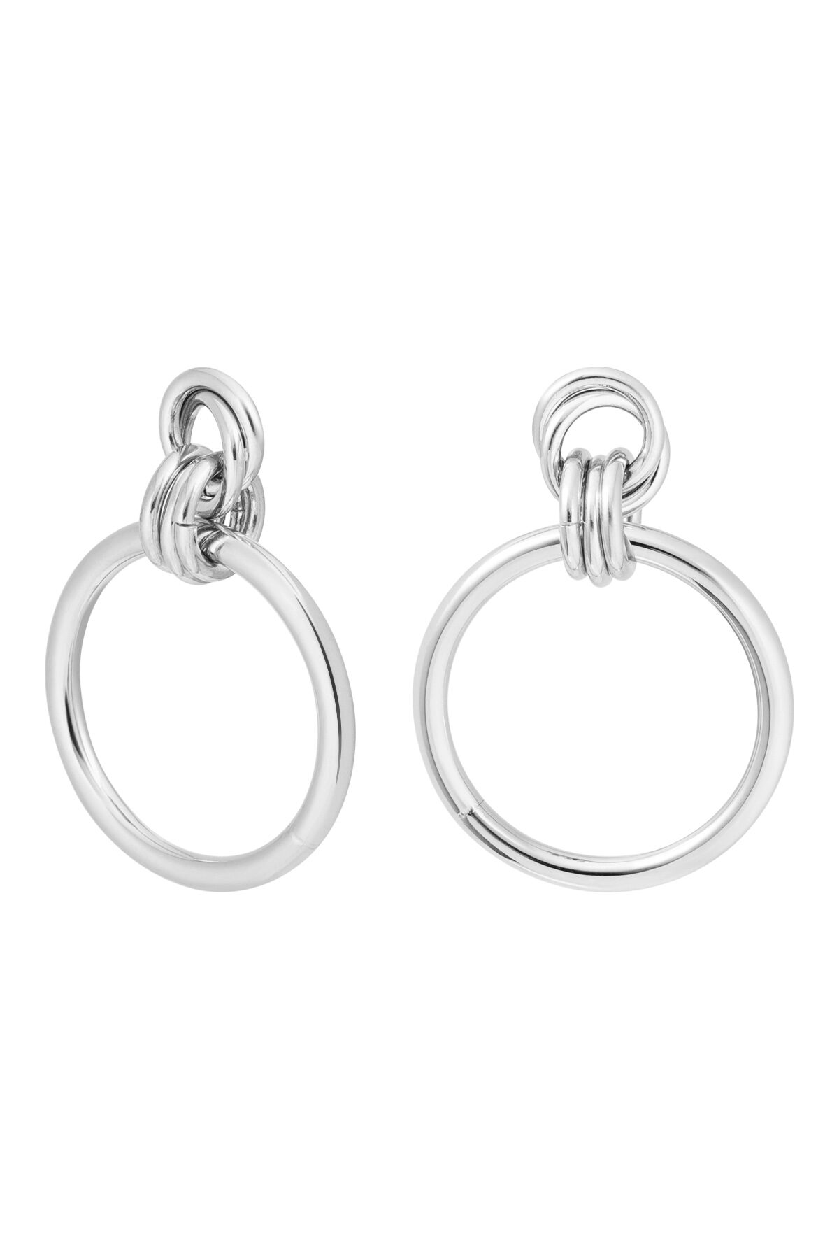 pendientes círculos conectados lisos h5 