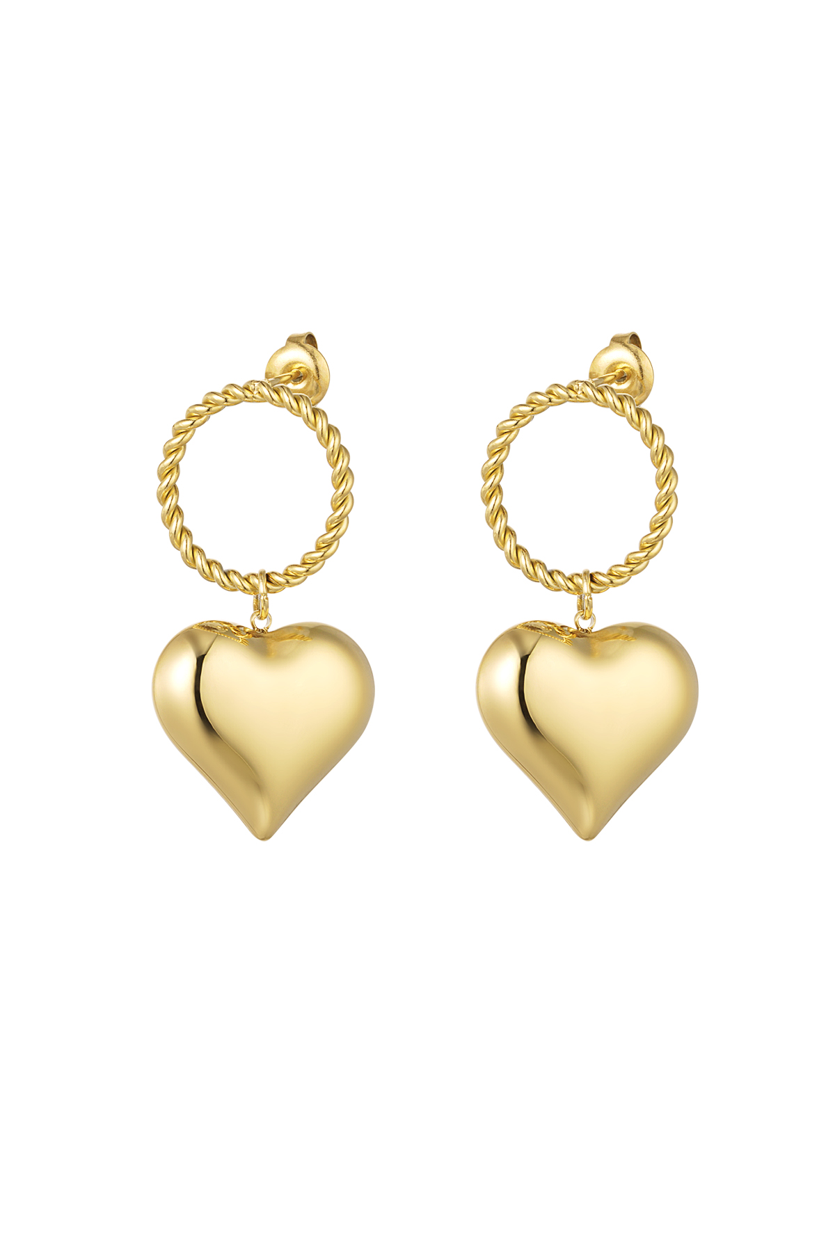 earrings round & heart 