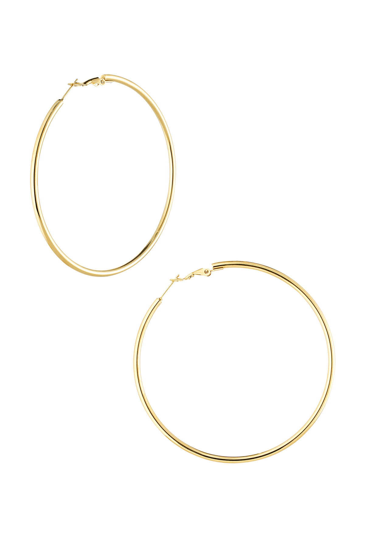 Basic Creolen mittel – Goldfarbe - Goldfarbefarbe h5 