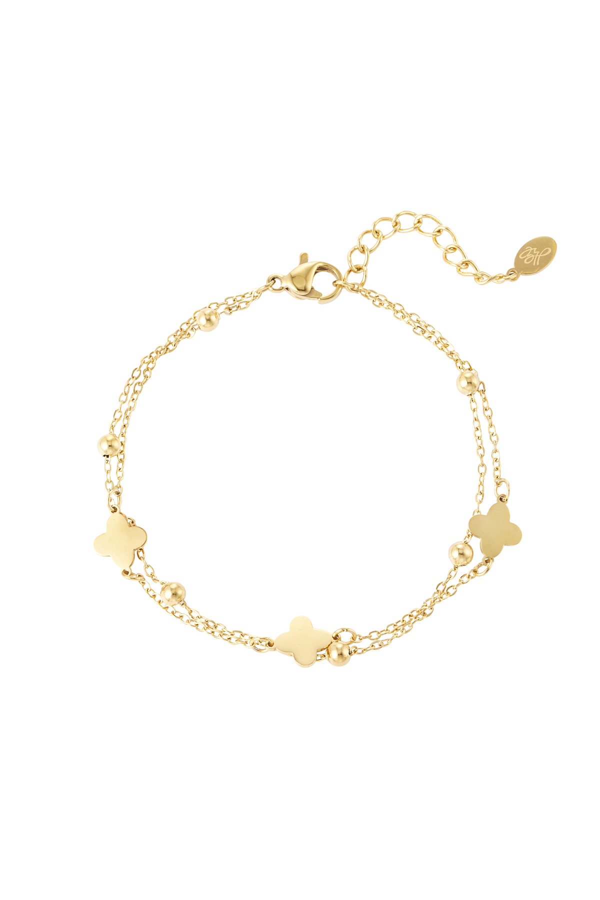 bracciale doppio trifoglio/palline h5 