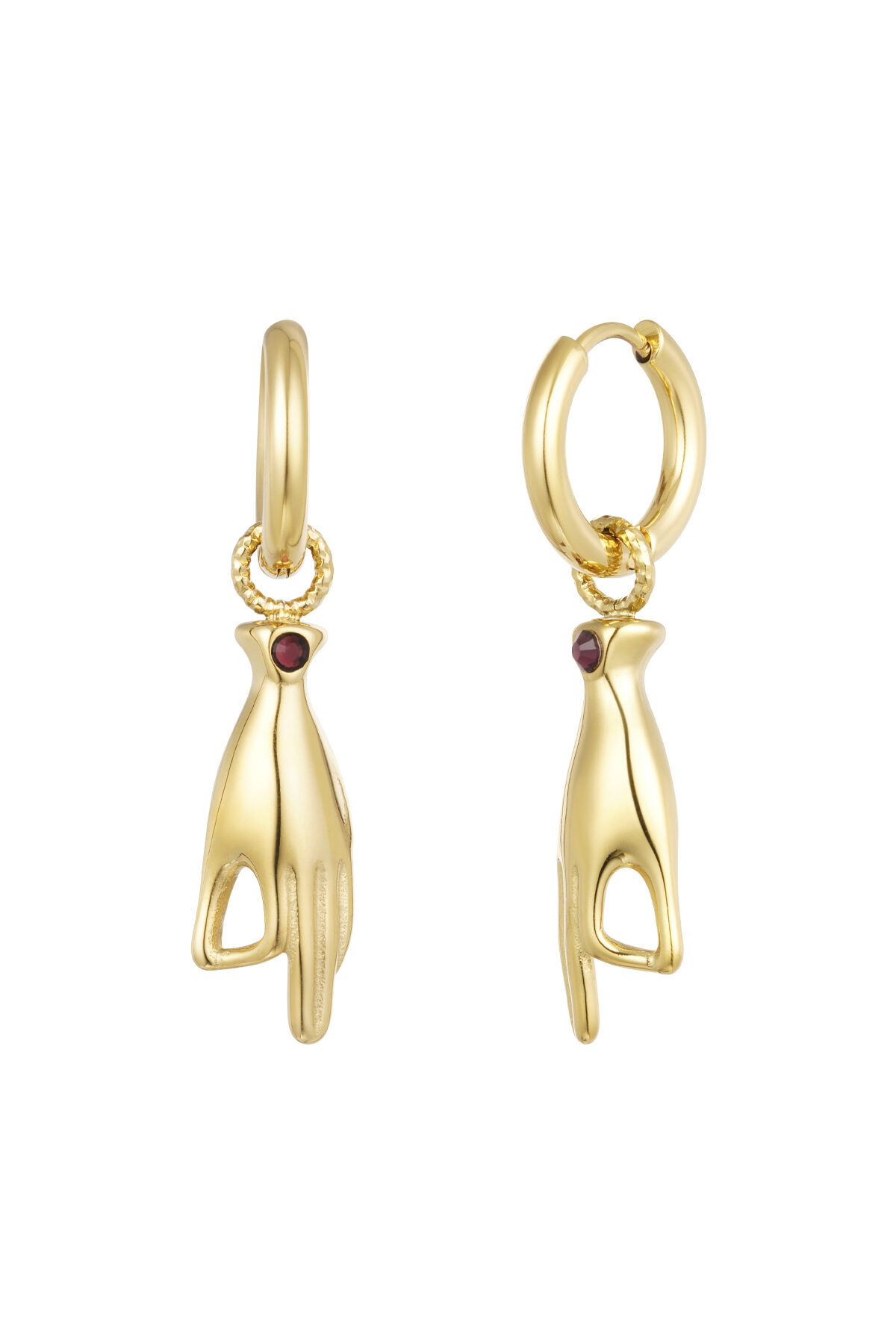Orecchini simbolo della mano - Colore oro/viola 
