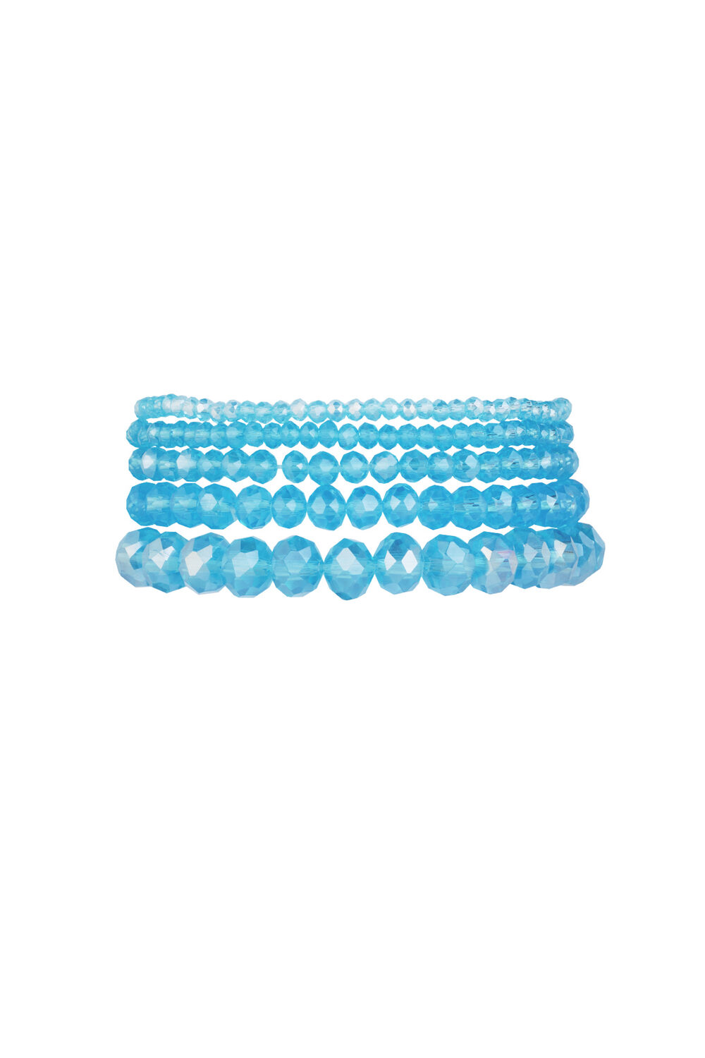 Lote de 5 pulseras de cristal océano