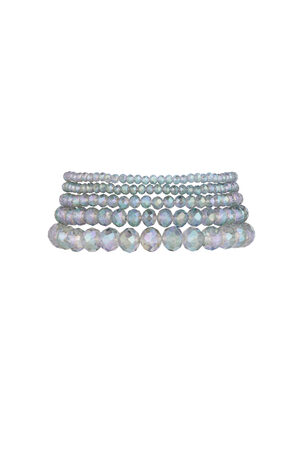 Set of 5 crystal bracelets green h5