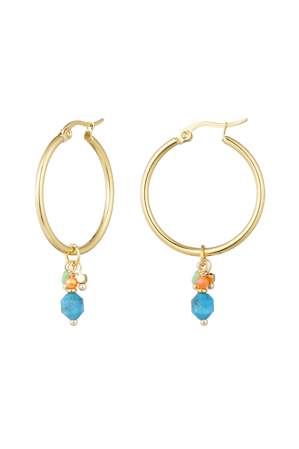 Ohrringe Charm Party - Goldfarbe/Blau 2
