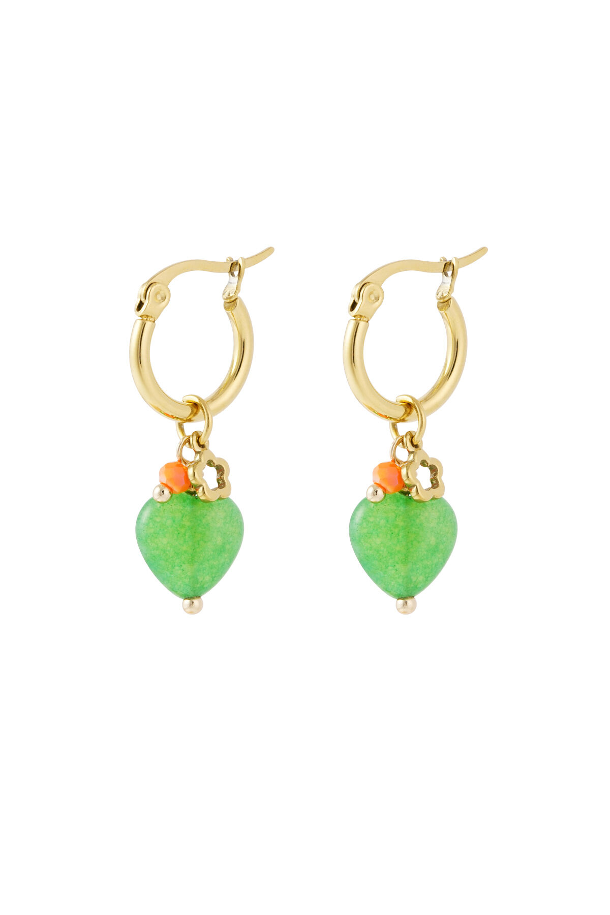 orecchini con cuore e fiore