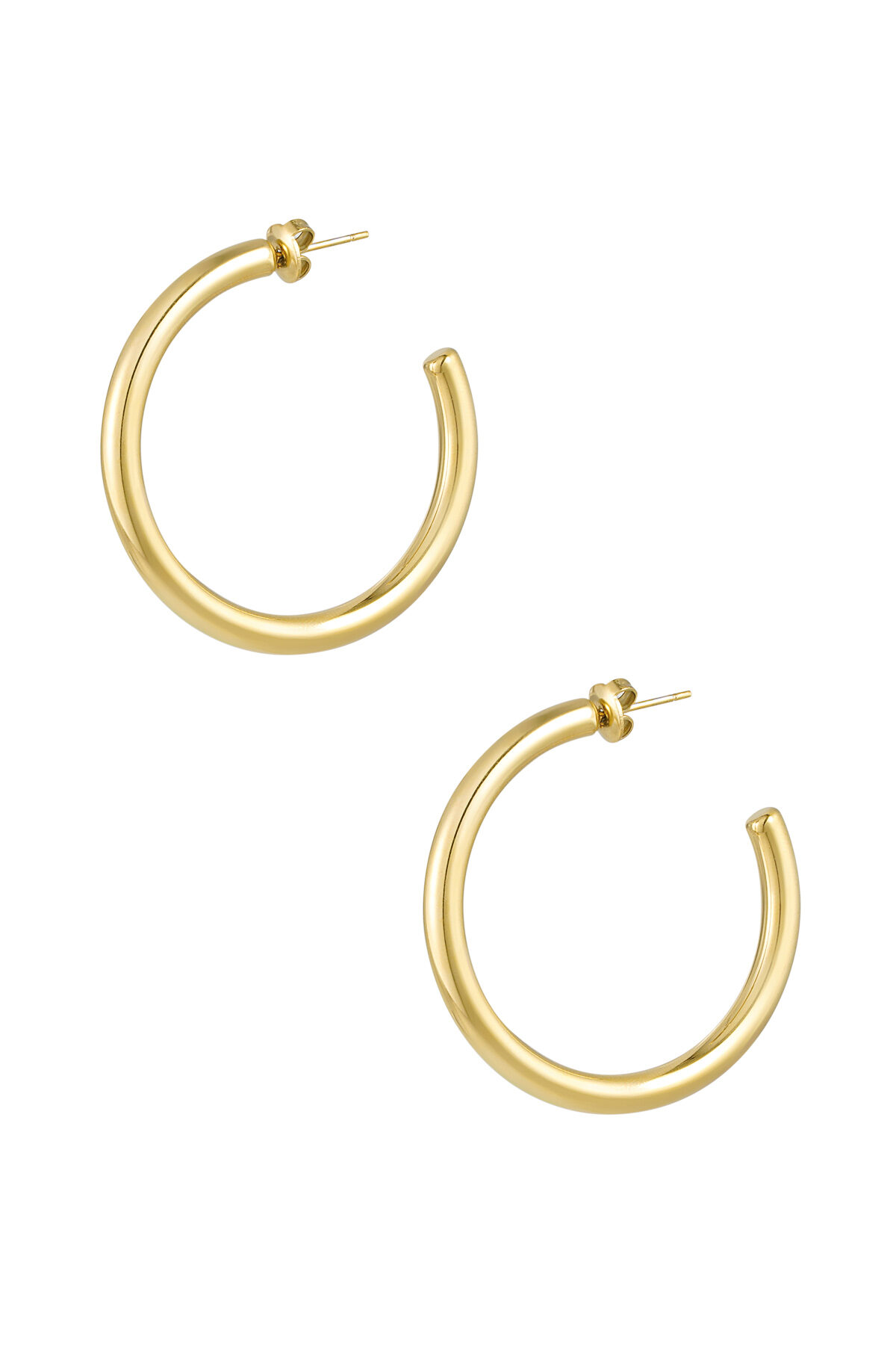 Boucles d'oreilles épaisses basiques - dorées h5 