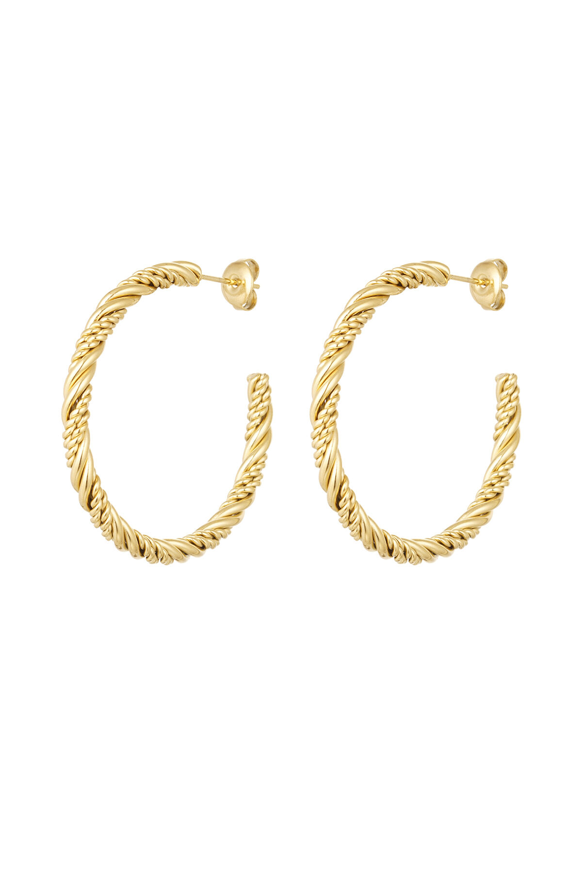 Boucles d'oreilles torsadées basiques - doré h5 