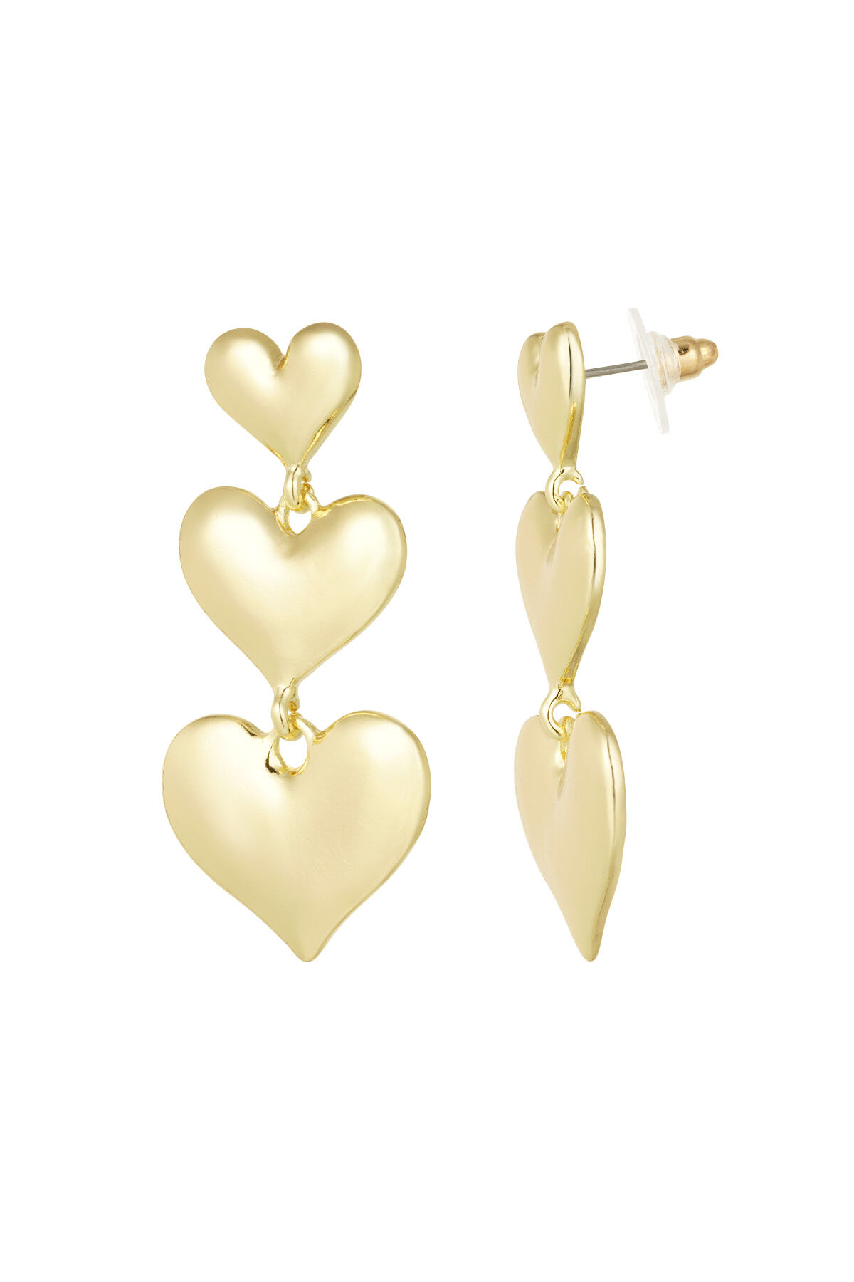 pendientes colgantes de aleación con tres corazones