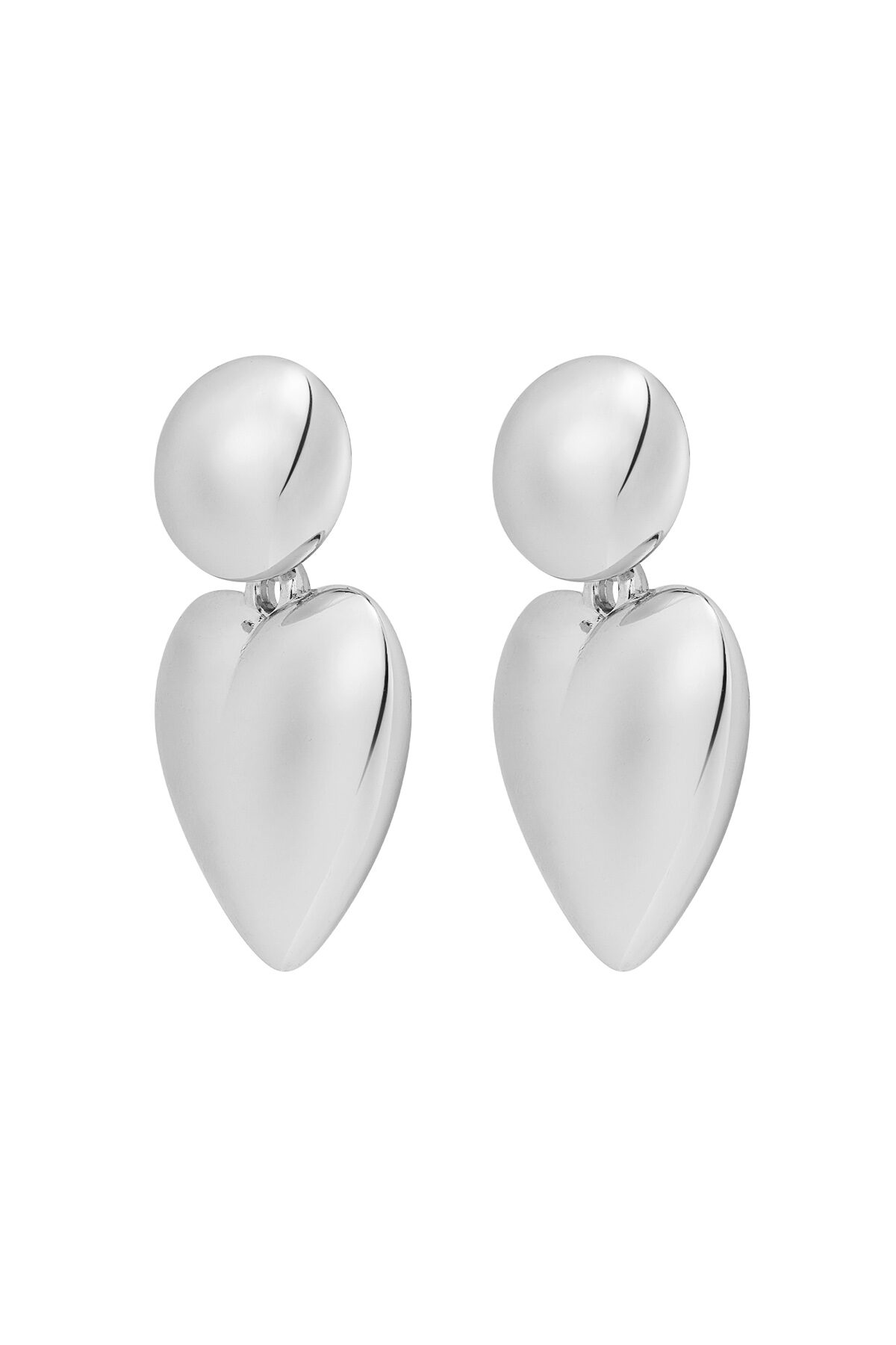 orecchini cuore con punto in metallo h5 