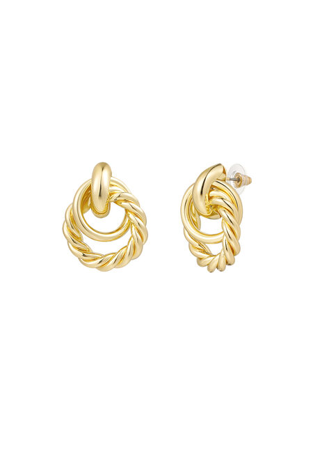 Ohrringe mit verschiedenen Ringen – Goldfarbe - Goldfarbefarbe 2