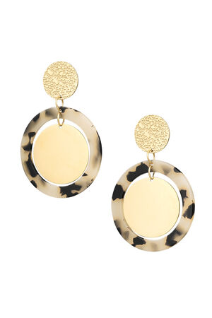 Boucles d'oreilles cercles avec imprimé - doré/lilas h5